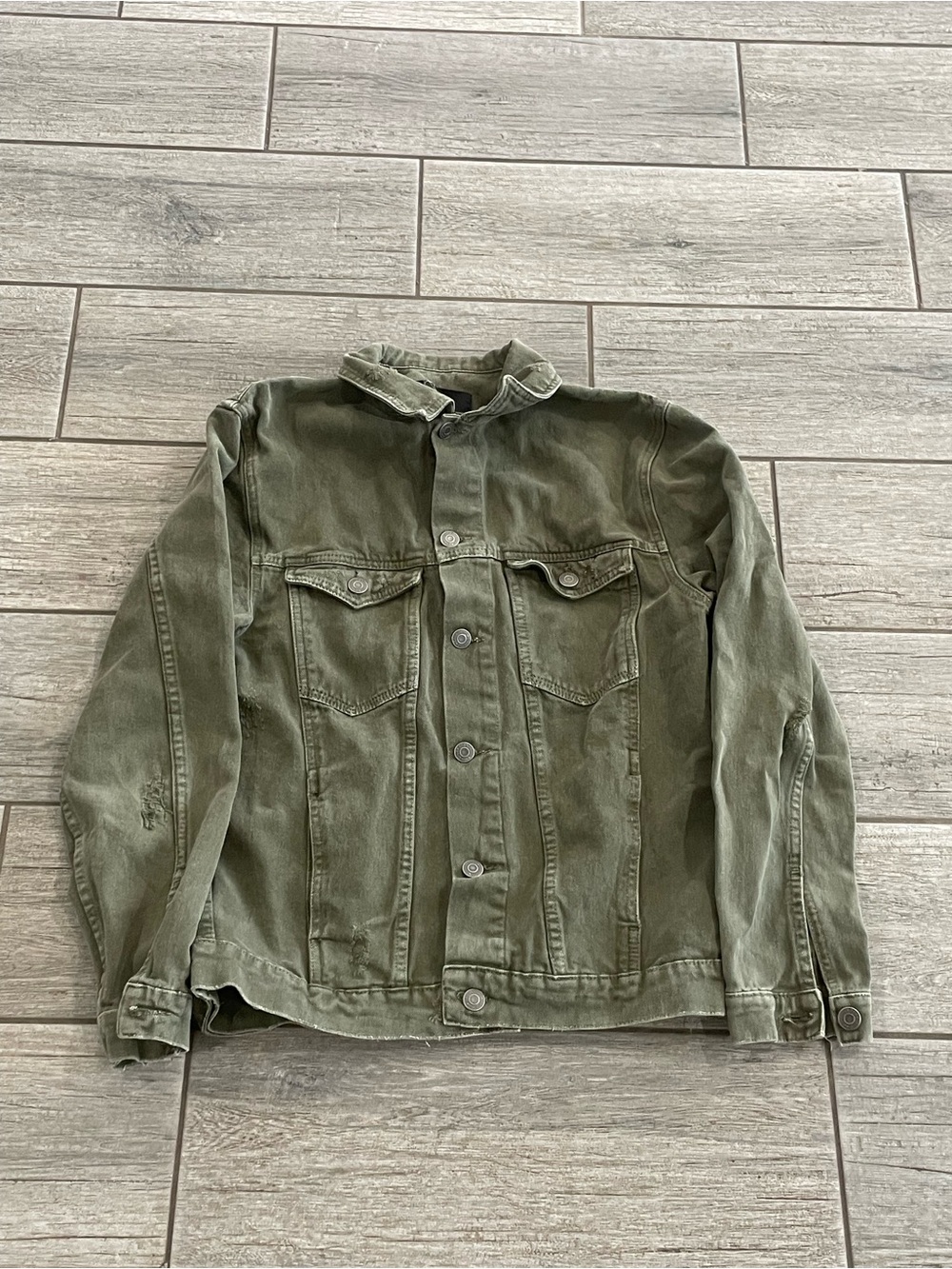 Zara Olive Green Denim Jacket